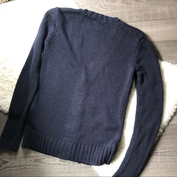 Pure Alfred Sung Navy Sweater Brass Buttons XS - Picture 5 of 5